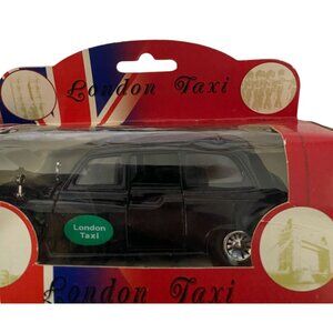 London Taxi Die Cast Metal Model Car - Pull Back & Go Action Opening Doors Bonne
